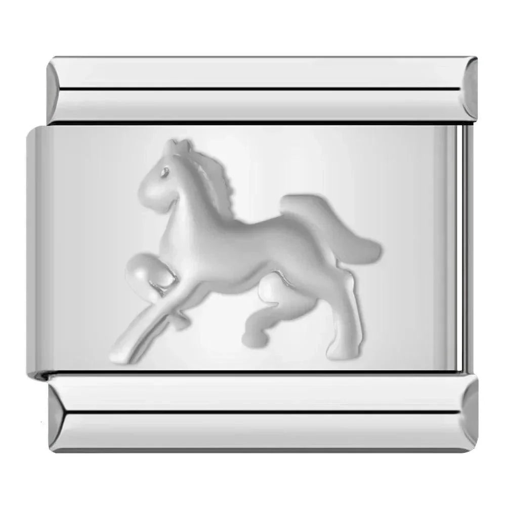 Cheval argent et or