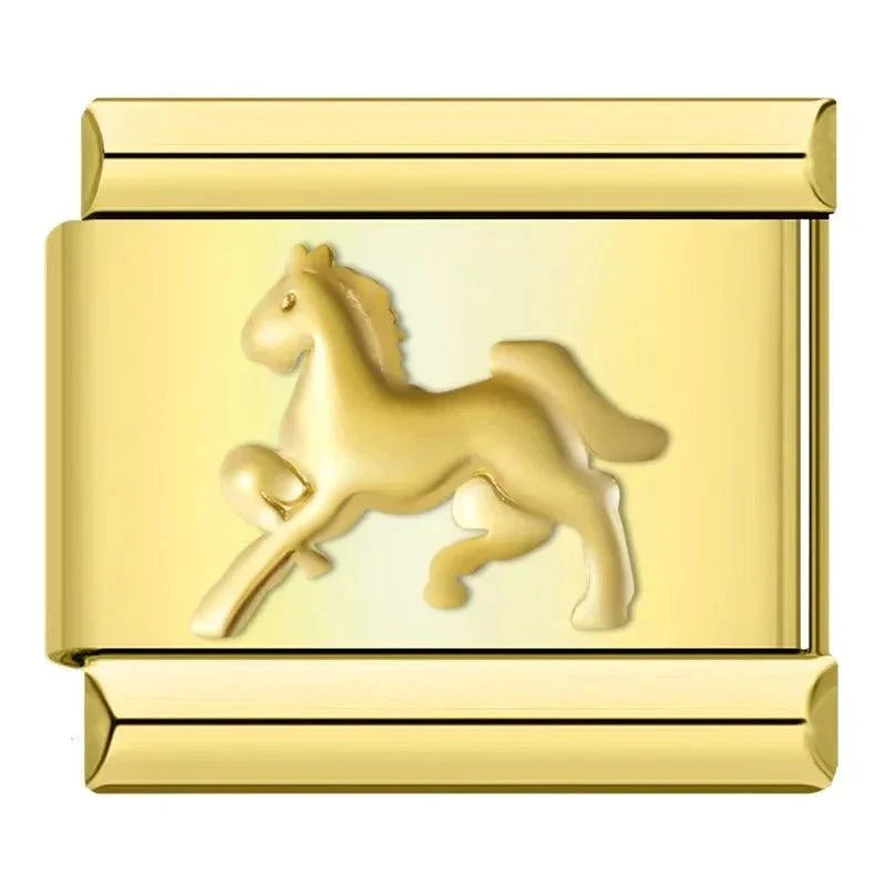 Cheval argent et or