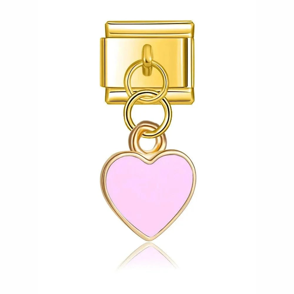 Cœur suspendu rose