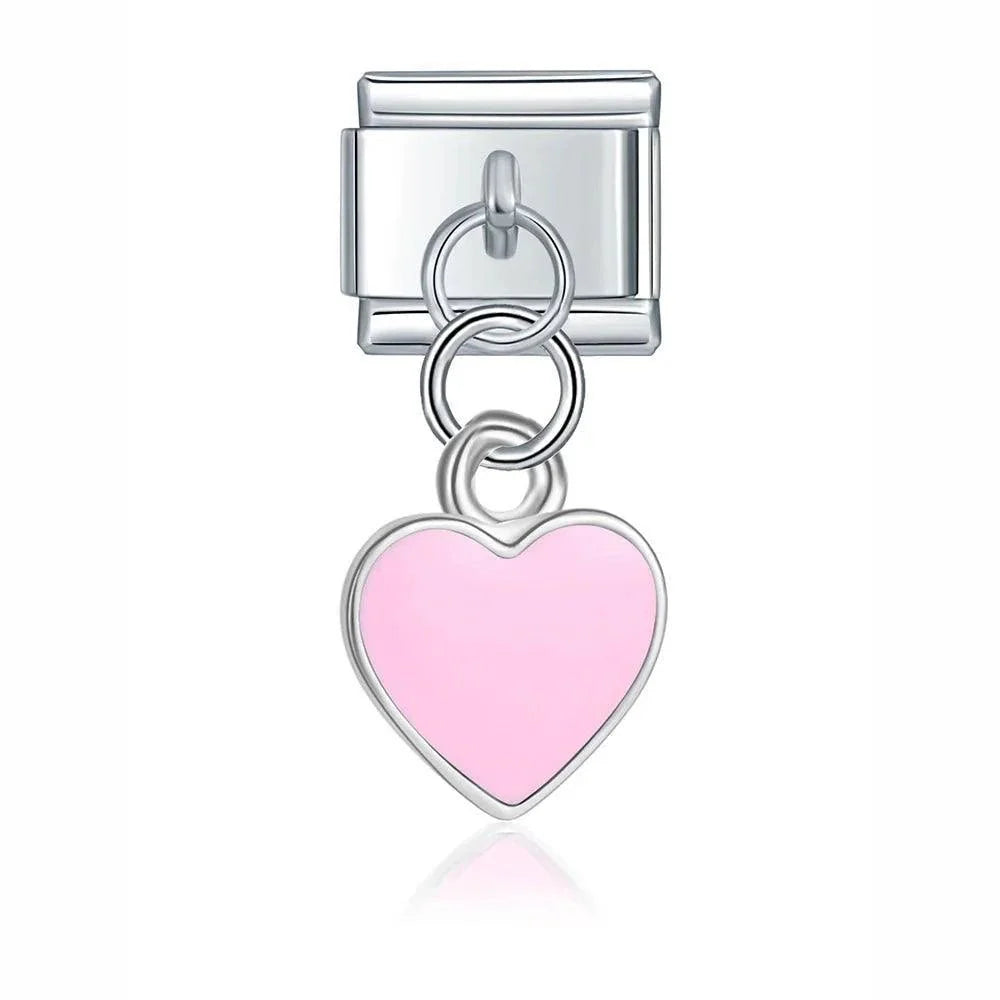 Cœur suspendu rose
