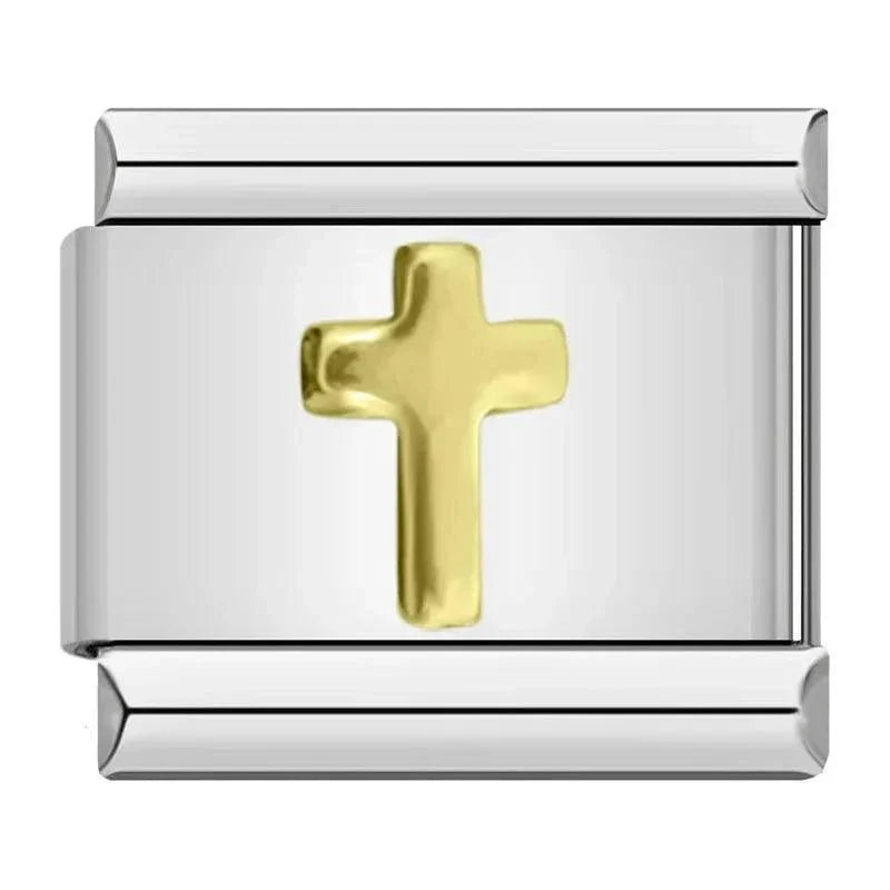 Croix argent et or