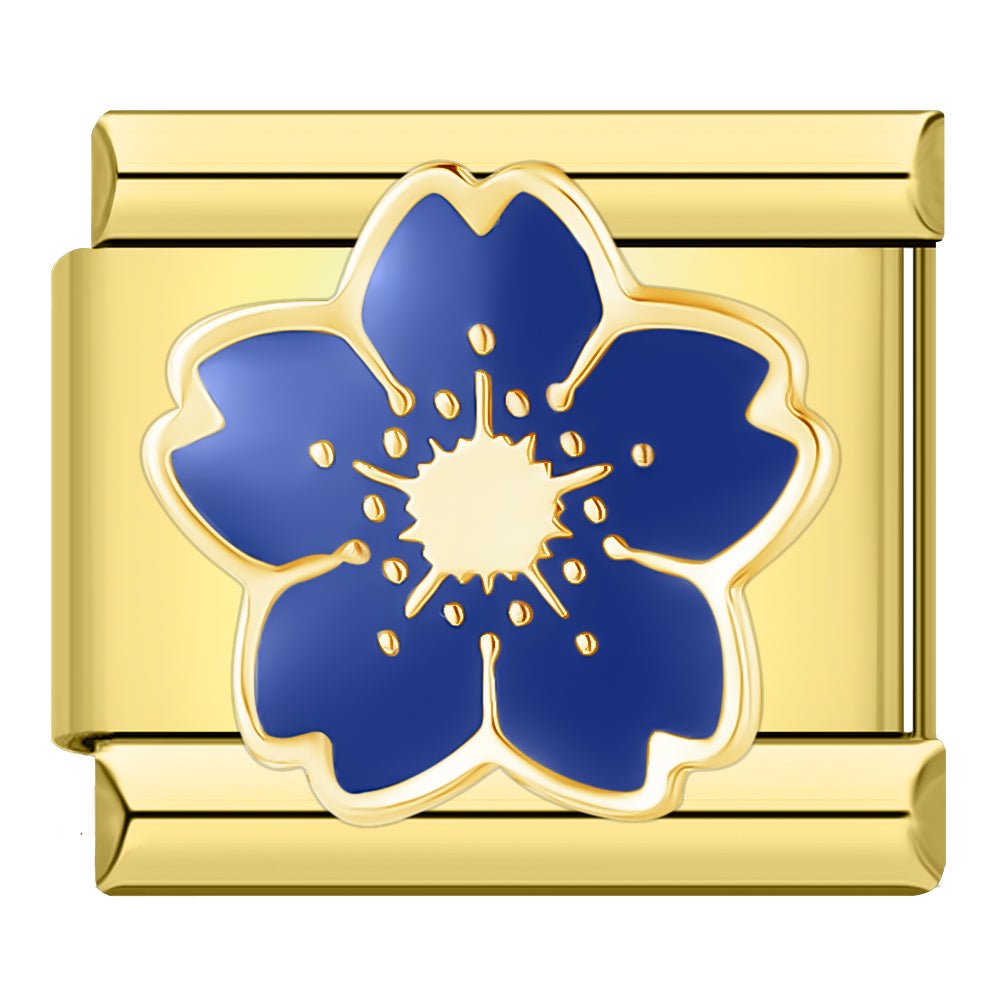 Fleur bleue dorée