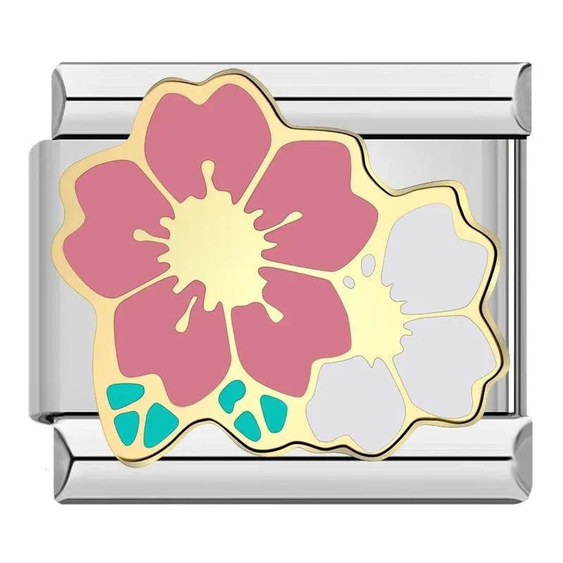 Fleur rose/blanche