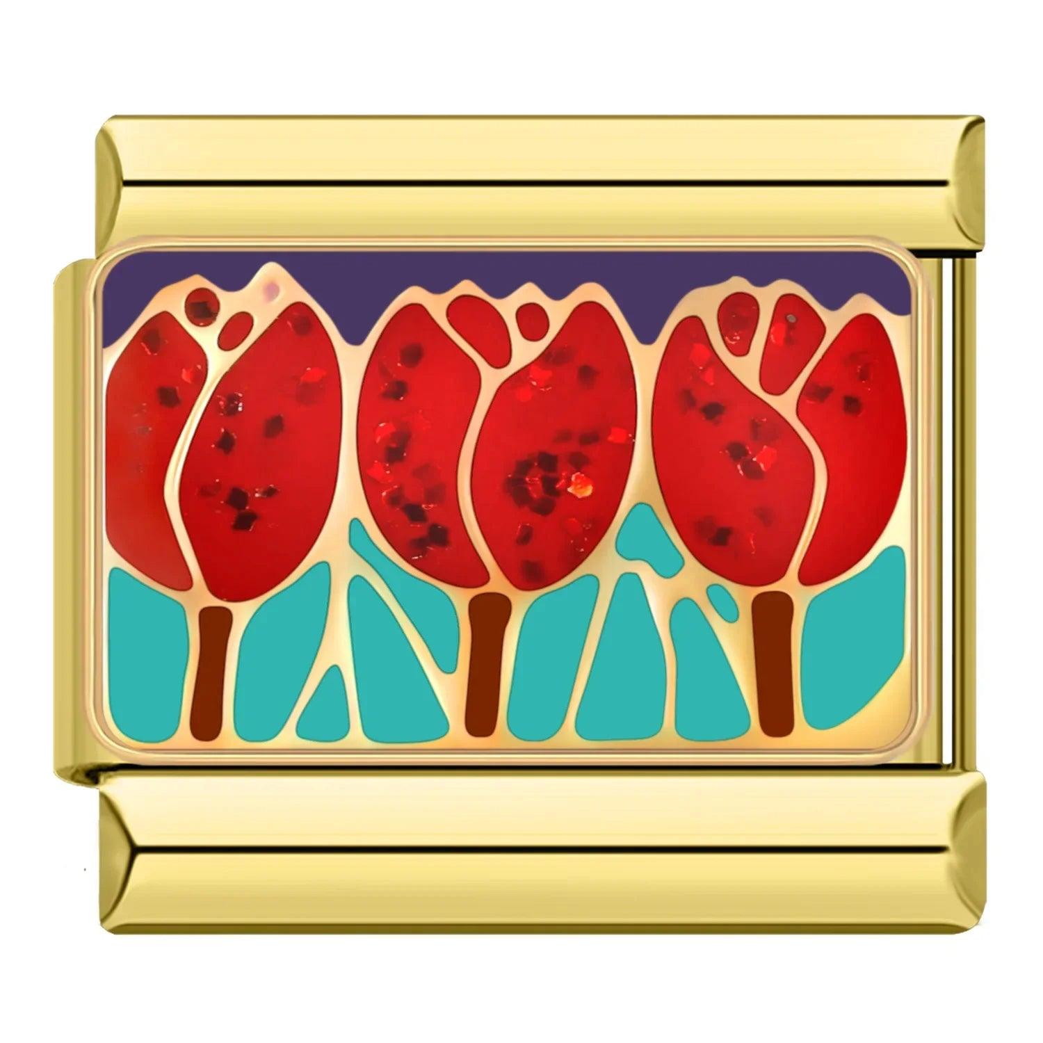 Fleur rouge or