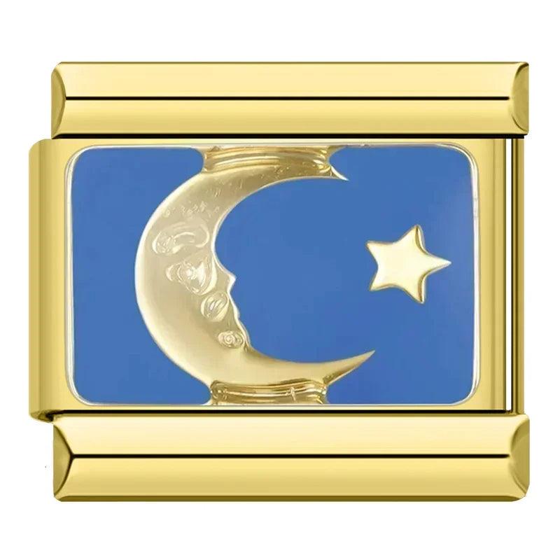 Lune sur fond bleu