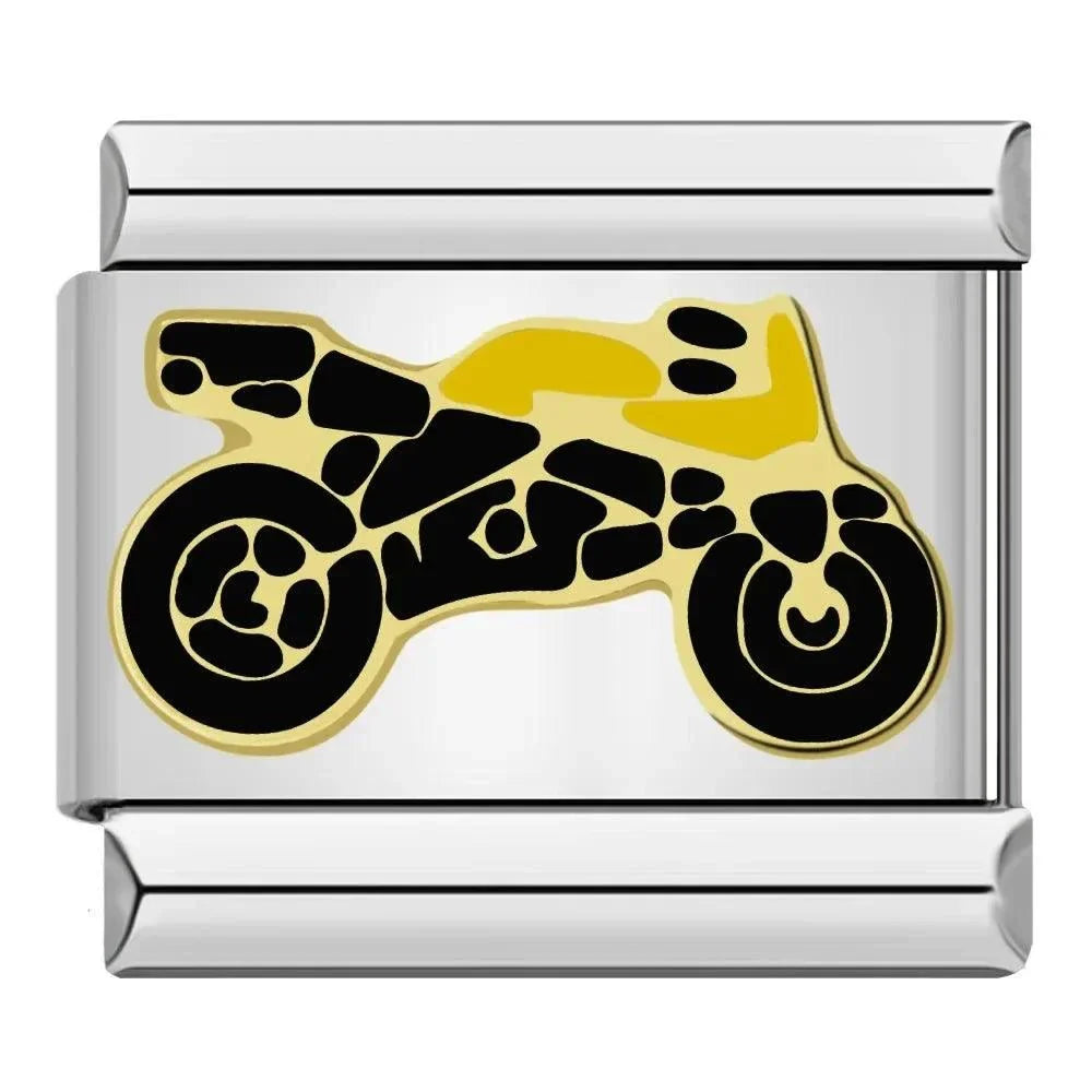 Moto argent et or