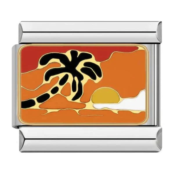 Palmier et coucher de soleil