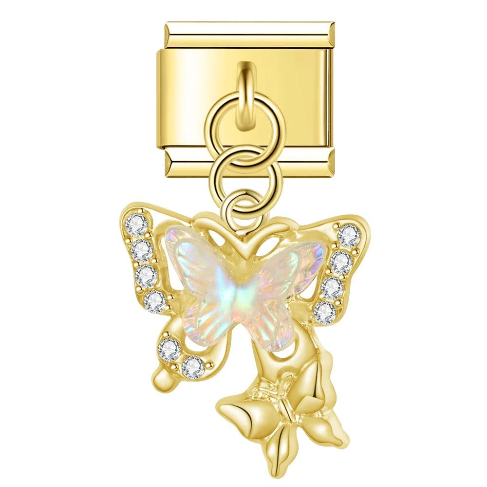 Papillon argent & or