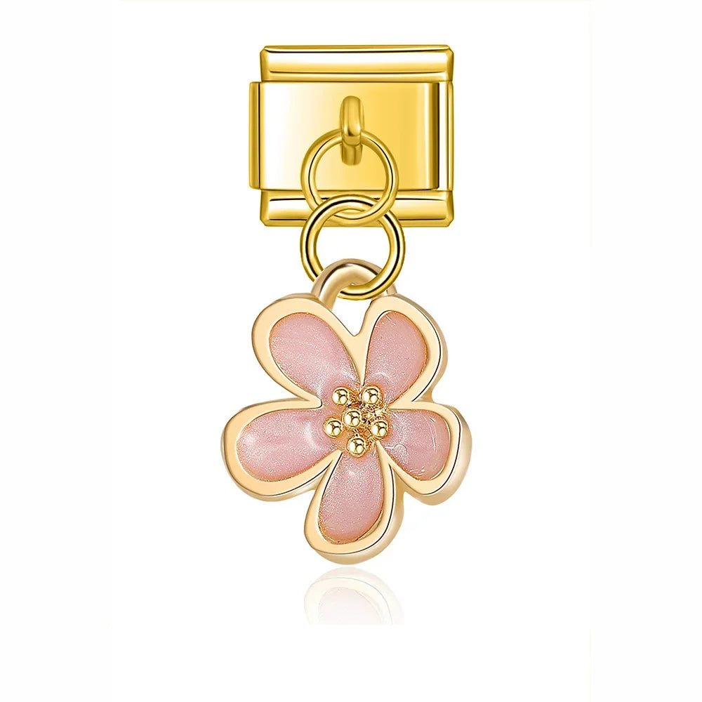 Pendentif fleur rose
