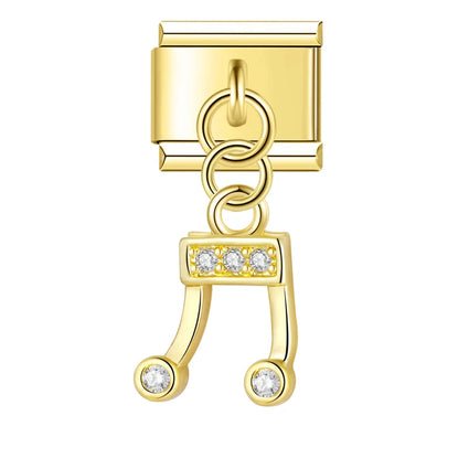 Pendentif note de musique dorée