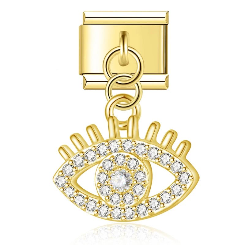 Pendentif œil brillant doré