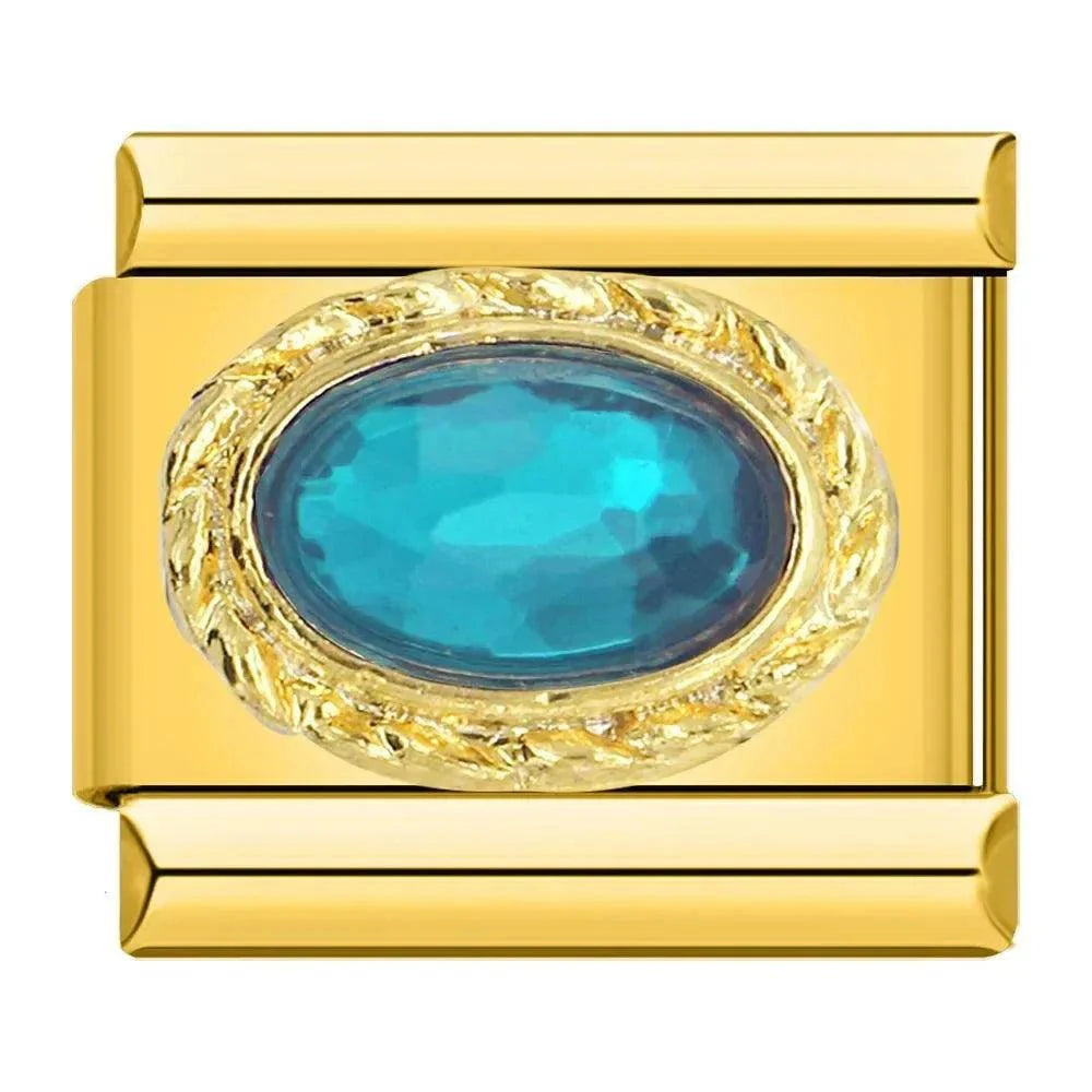 Pierre bleue sur or