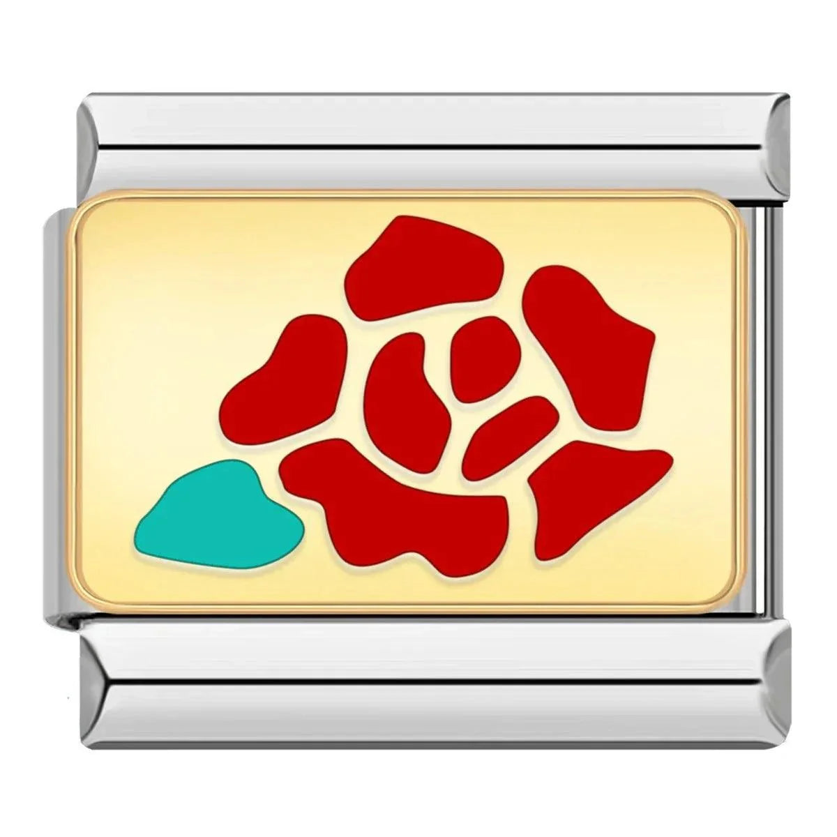 Rose rouge sur or