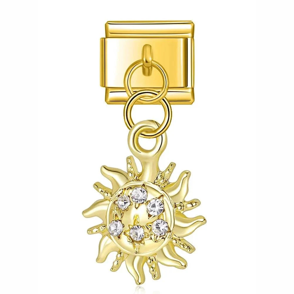 Soleil doré suspendu