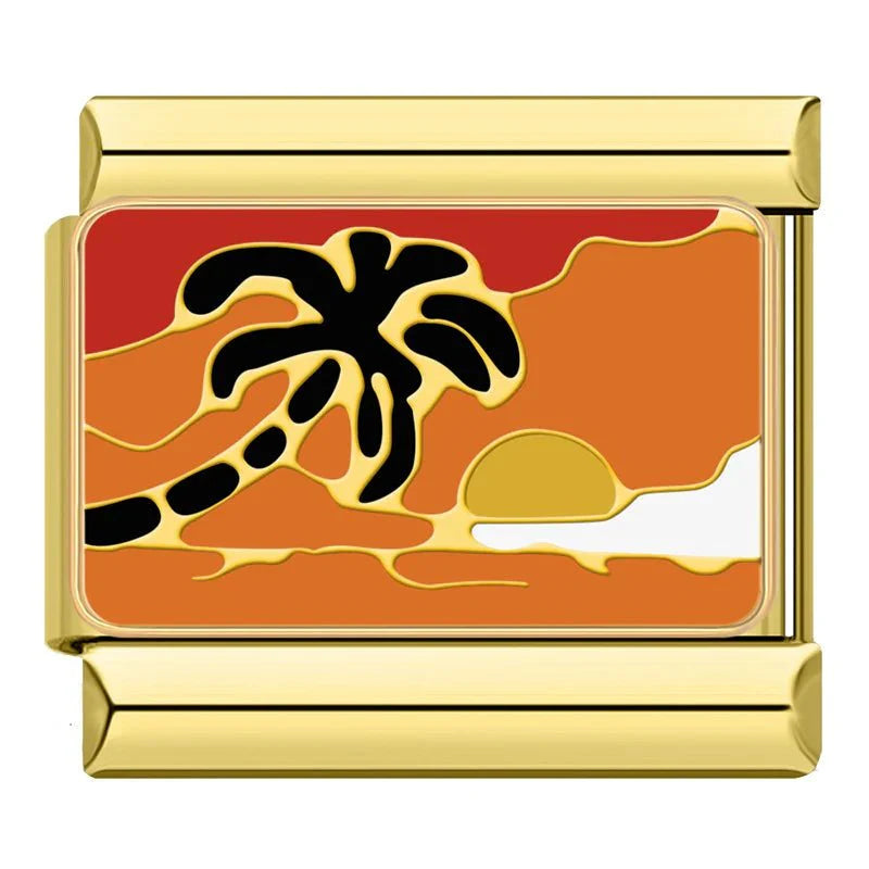 Sunset Palm - Doré